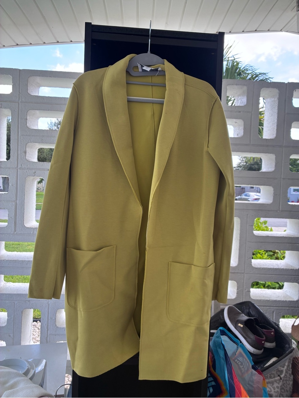 Carolina Belle Mustard Yellow Open-Front Blazer Jacket - Picture 2 of 5